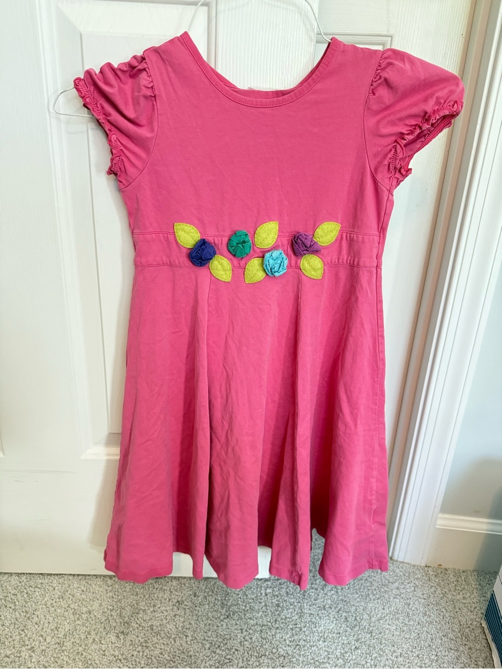 Hanna Andersson Bright Pink Floral Rosette Dress